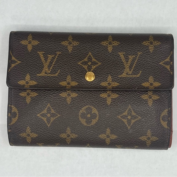 Authentic Louis Vuitton Monogram Porte Tresor Pochette Trifold Wallet
